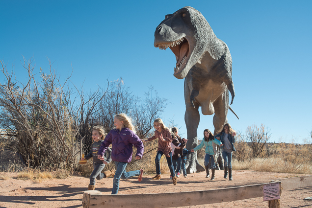 dinosaur sculpture in Moab